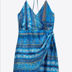 Scarf print mini dress Zara